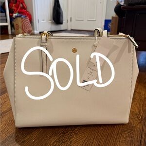 🚫SOLD🚫 Tory Burch Emerson Large Double Zip Tote – New Ivory – NWT
